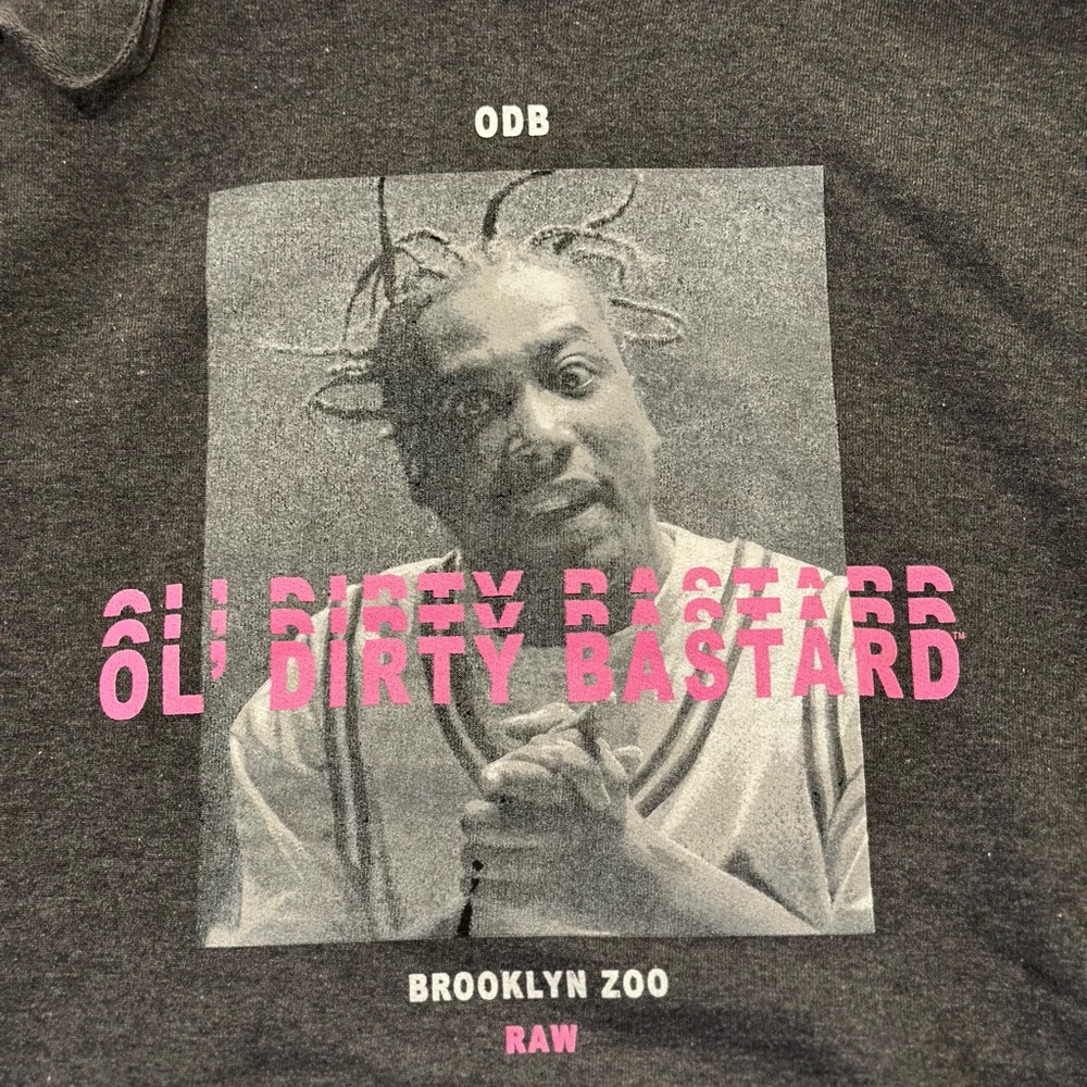 🔥 Ol’ Dirty Bastard ODB “Brooklyn Zoo” Graphic Hoodie - Charcoal Gray
